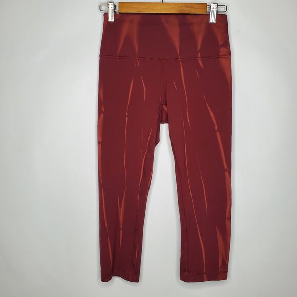 Lululemon Womens Wunder Train Crop 23" Size 6 Fade Sun Bleached Wash Red Merlot - Picture 1 of 9